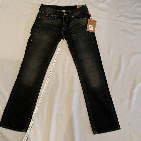 True Religion Men's NWT FEJD DIRTY BARN color Jeans straight flap style #101098 - Picture 6 of 14